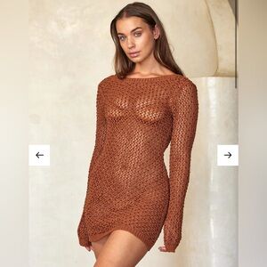 Monday Swimwear -BERMUDA DRESS - BRONZE DIAMOND CROCHET